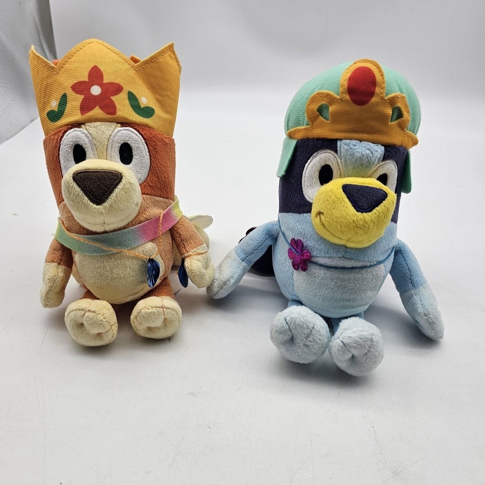 Bluey Bingo & Bluey Plush Stuffed Toys Small Multicolor Dog Moose Toys Lot 2‎
